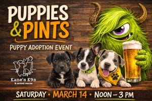 Puppies & Pints  – Adoption Event in OB